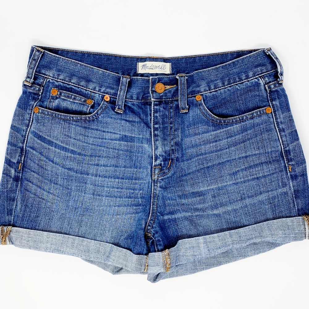 MADEWELL High Waisted Cuffed Denim Jean Shorts 27